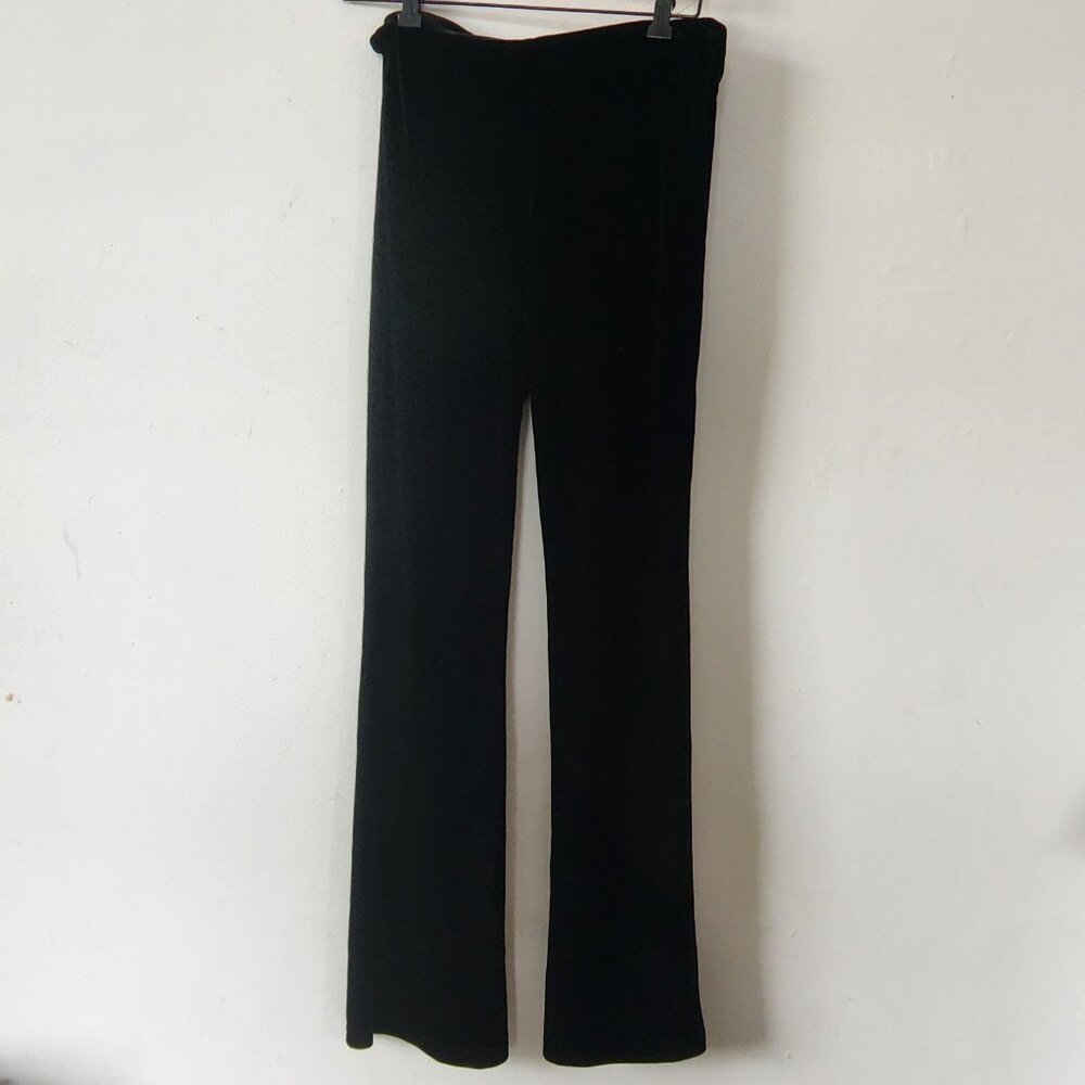 Jump Wendye Chaitin Y2K Black Velvet Bootcut Pants Made in USA